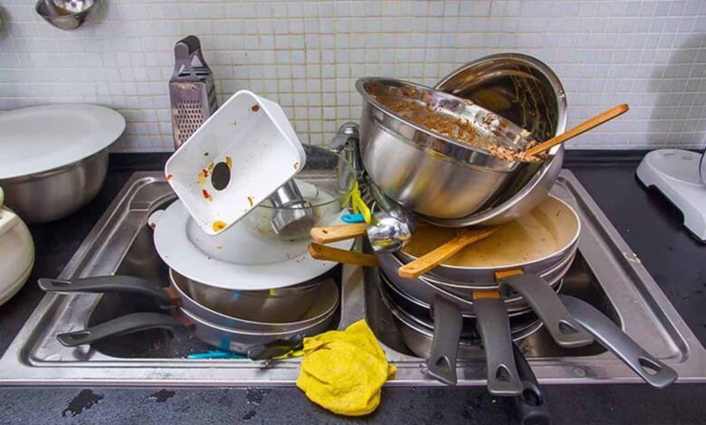 sink me jhote bartan